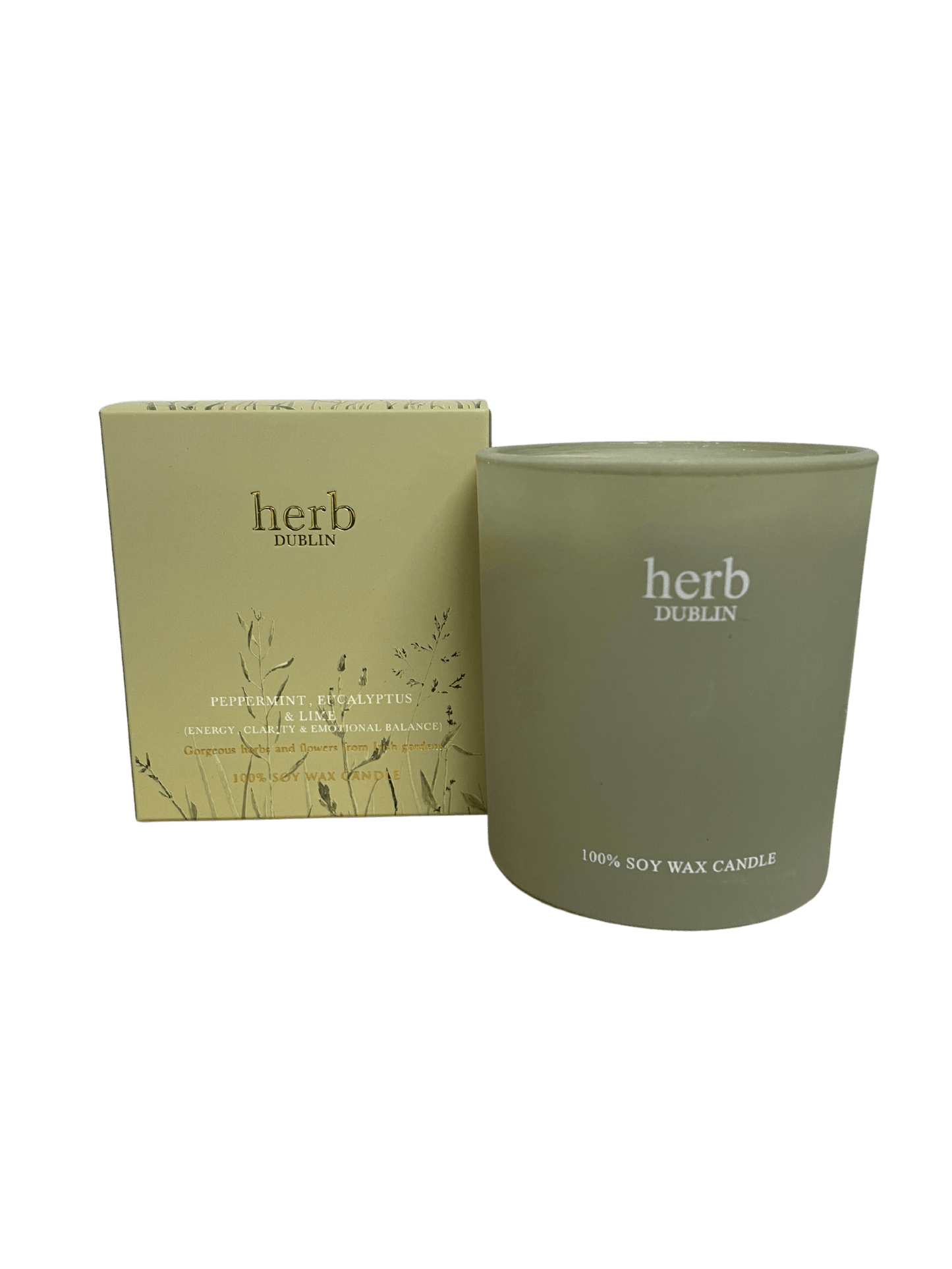 Herb Dublin Peppermint, Eucalyptus & Lime Candle - Boxofwine.ie