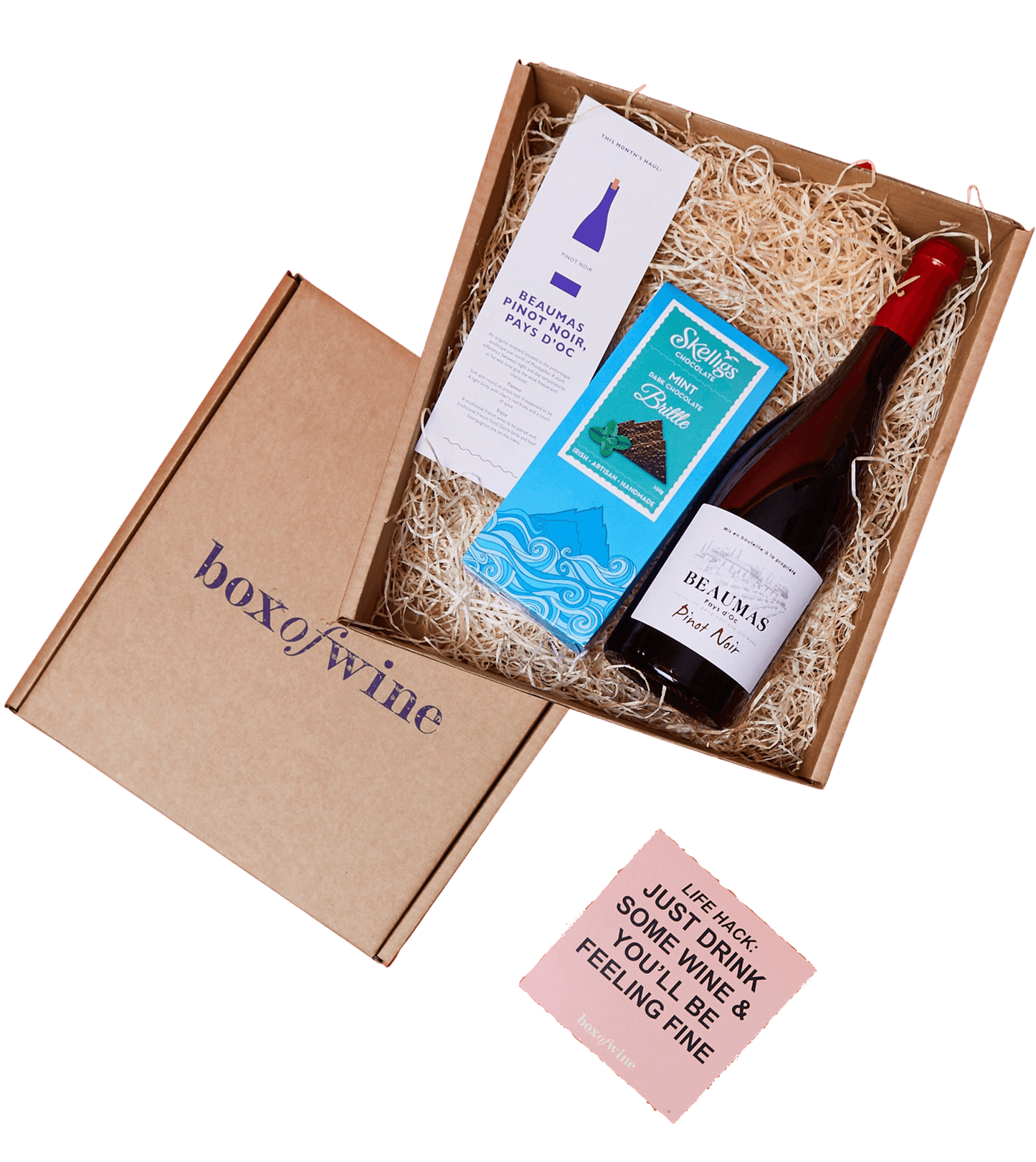 The Single Bottle & Chocolate Hamper - Boxofwine.ie